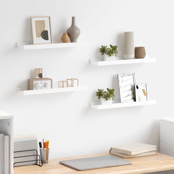 vidaXL Wall Shelves 4 pcs White 40x9x3 cm