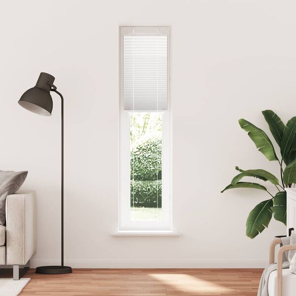 vidaXL Pleated Blind White 50x200 cm Fabric Width 49.4 cm Polyester