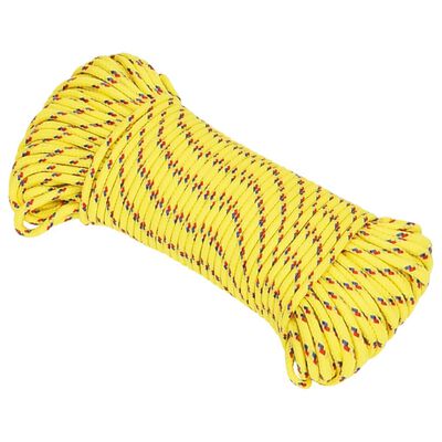 vidaXL Boat Rope Yellow 4 mm 50 m Polypropylene
