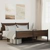 vidaXL Metal Bed Frame without Mattress Brown Oak 180x200 cm Super King