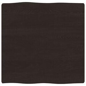 vidaXL Table Top Dark Brown 60x60x(2-4)cm Treated Solid Wood Live Edge