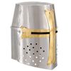 vidaXL Medieval Crusader Knight Helmet Antique Replica LARP Silver Steel