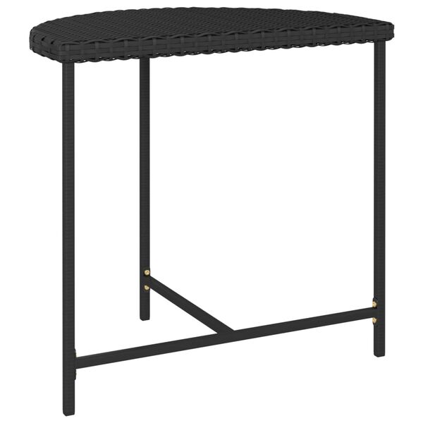 vidaXL Garden Table Black 80x50x75 cm Poly Rattan
