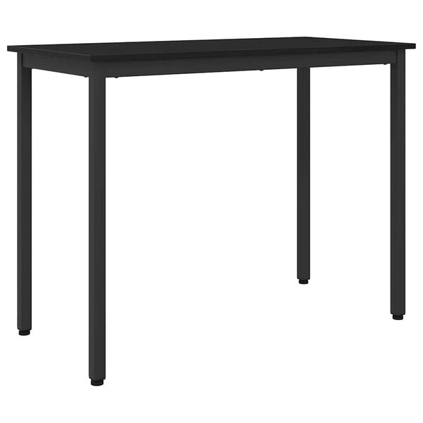 vidaXL Table Black Oak 100 x 50 x 76.5 cm Engineered Wood and Steel