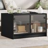 vidaXL Coffee Table with Glass Doors Black 68x50x42 cm