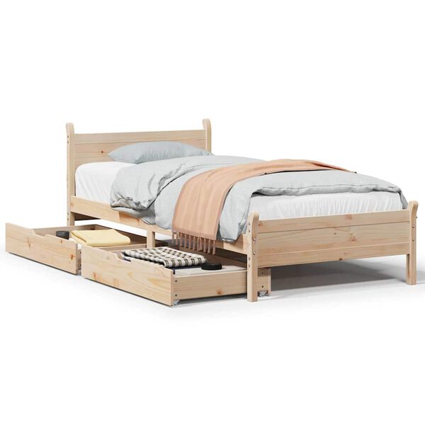 vidaXL Bed Frame without Mattress 90x190 cm Single Solid Wood Pine