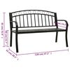 vidaXL Garden Bench with Table Black 120 cm Steel