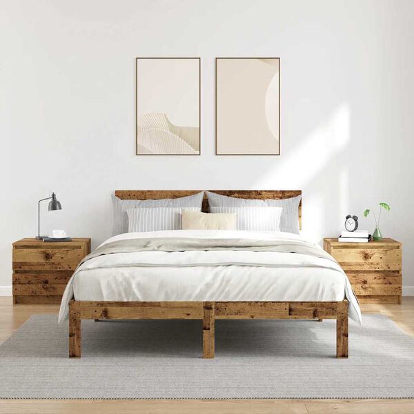 vidaXL Bedside Cabinets 2 pcs Old Wood 50x40x43.5 cm Engineered Wood