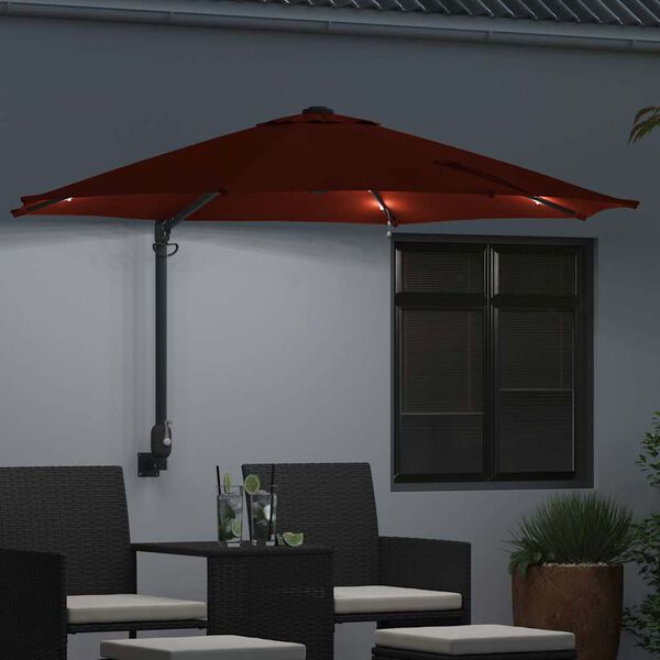 vidaXL Garden Parasol Manual Terracotta 248 x 248 x 148 cm