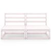 vidaXL Garden 2-Seater Sofa White Solid Pinewood