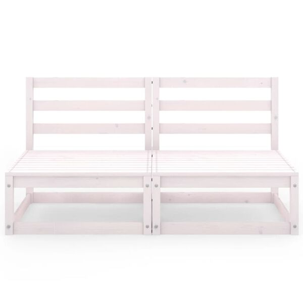 vidaXL Garden 2-Seater Sofa White Solid Pinewood
