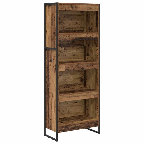 vidaXL Book Cabinet Old Wood 60 x 30 x 155 cm Engineered Wood