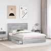 vidaXL Storage Bed Grey Sonoma 160 x 200 cm Engineered Wood