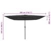 vidaXL Garden Parasol Anthracite and Black 295 x 295 x 245 cm