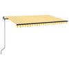 vidaXL Manual Retractable Awning 400x350 cm Yellow and White