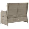 vidaXL Garden Bench with Cushion Light grey Poly rattan