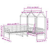 vidaXL Day Bed and Bench Set with Roof without Mattress White 80x200 cm
