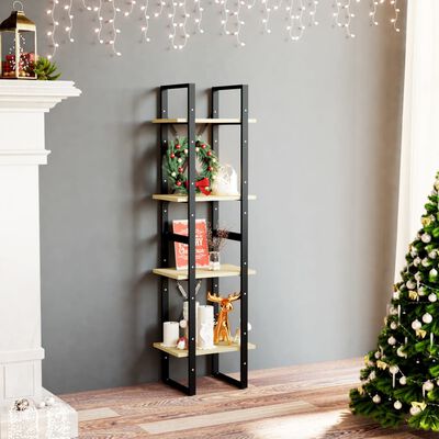 vidaXL 4-Tier Book Cabinet 40x30x140 cm Solid Pine Wood