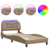 vidaXL Bed Frame with LED without Mattress "Hvar" Cappuccino 90x200 cm