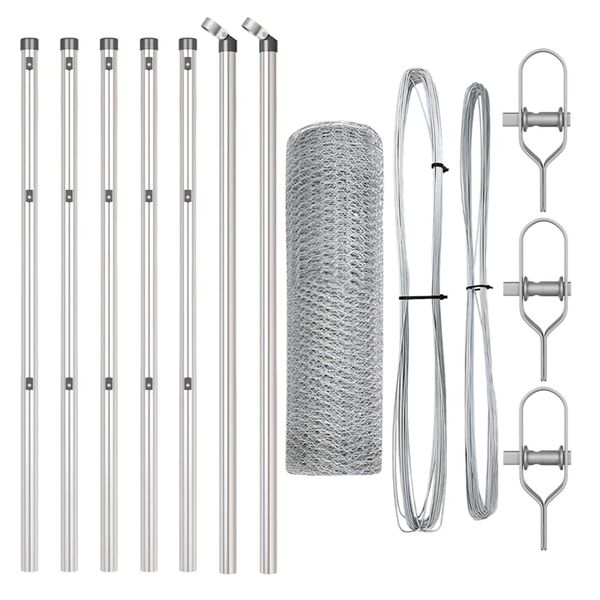 vidaXL Fence Post Silver 10 x 0.6 m (25 mm mesh) Steel