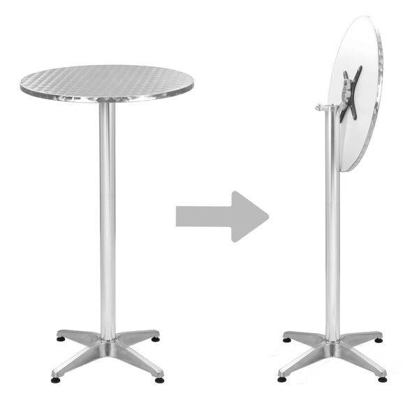 vidaXL Folding Garden Silver Table 60x(70-110) cm Aluminium