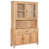 vidaXL Desk Hutch 110x33.5x105 cm Solid Oak Wood