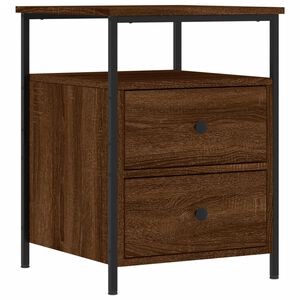 vidaXL Bedside Cabinet Brown Oak 44x45x60 cm Engineered Wood