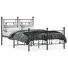 vidaXL Metal Bed Frame without Mattress with Footboard Black 120x190cm