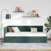 vidaXL Corner Bed Frame Dark Green 100 cm x 200 cm Velvet