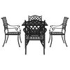 vidaXL Garden Table Set 5 pcs Black Cast Aluminium