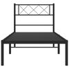 vidaXL Metal Bed Frame without Mattress with Headboard Black 75x190cm