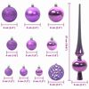 vidaXL Christmas Bauble Set with 150 LEDs 61 pcs Lilac Plastic