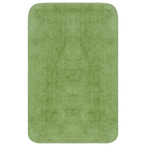 vidaXL Bathroom Mat Set 3 Pieces Fabric Green