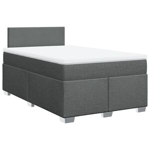 vidaXL Box Spring Bed with Mattress Dark Grey 120x200 cm Fabric