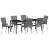 vidaXL Garden Dining Set 7 pcs Grey Powder-Coated Steel