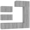 vidaXL 6 Piece TV Cabinet Set Grey Sonoma Engineered Wood