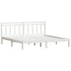 vidaXL Bed Frame without Mattress White Super King Solid Wood
