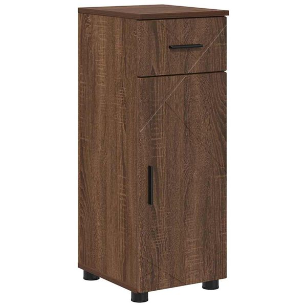 vidaXL Bathroom Cabinet with Drawer Brown Oak 30 x 35 x 80 cm