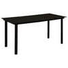 vidaXL Dining Table | Black | Glass, Powder-Coated Steel | 150 cm | Durable