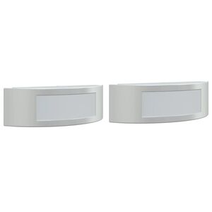 vidaXL Outdoor Wall Lights 2pcs Silver Stainless Steel
