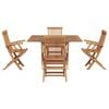 vidaXL Garden Dining Set Folding Brown Soild Teak Wood