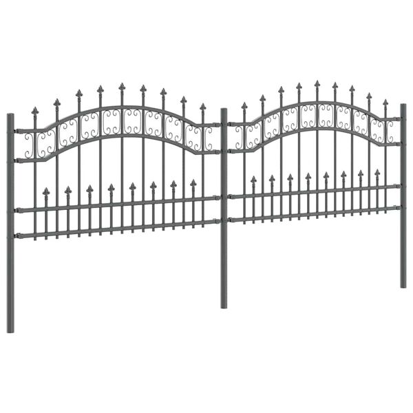 vidaXL Garden Fence Grey 240 x 118 cm Powder-coated steel