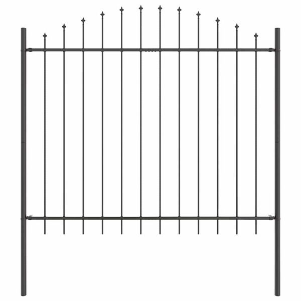 vidaXL Garden Fence Grey 170 x 165 cm Powder-Coated Steel