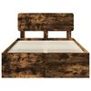 vidaXL Bed Frame Smoked Oak 120 x 190 cm Solid Pine Wood