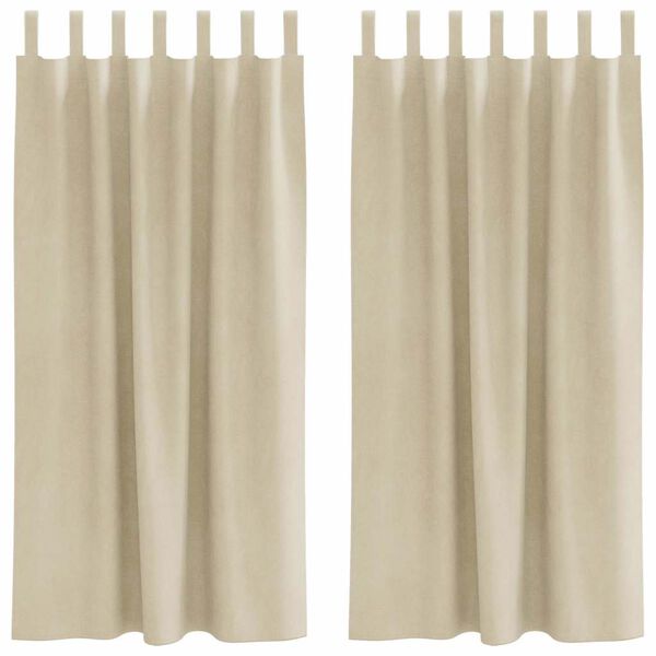 vidaXL Blackout Curtains 2 pcs Cream 140 x 175 cm Velvet