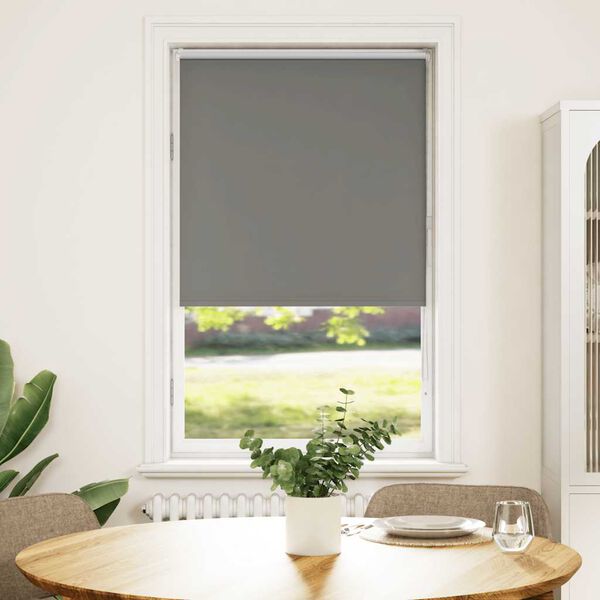 vidaXL Roller Blind Blackout Grey 65x130 cm Fabric Width 60.7 cm Polyester