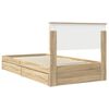 vidaXL Storage Bed with Drawer Sonoma Oak 100 x 200 cm Engineered Wood