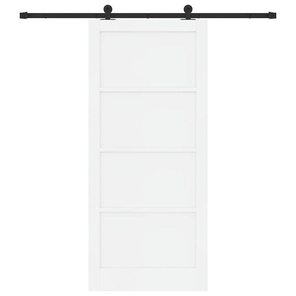 vidaXL Sliding Door White and Black 93 x 211 cm Solid Pine Wood