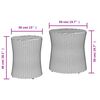 vidaXL Garden Side Tables 2 pcs with Wooden Top Grey Poly Rattan