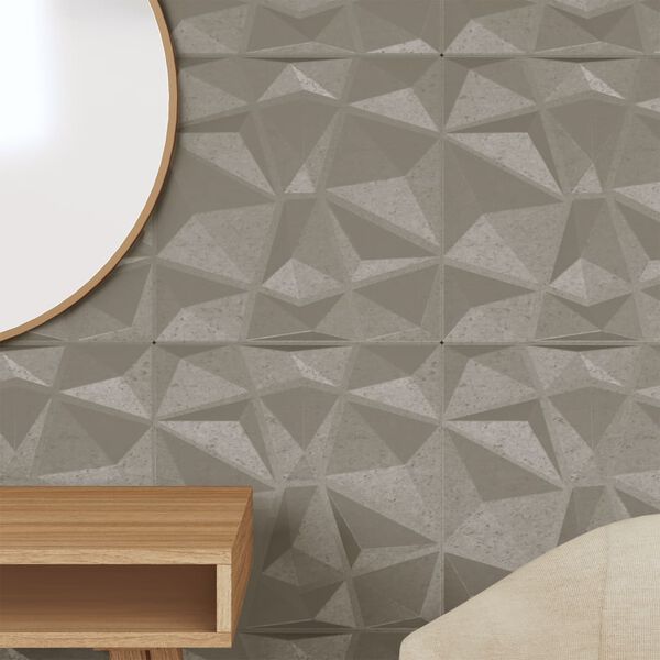 vidaXL Wall Panels 48 pcs Concrete Grey 50x50 cm XPS 12 m&sup2; Diamond